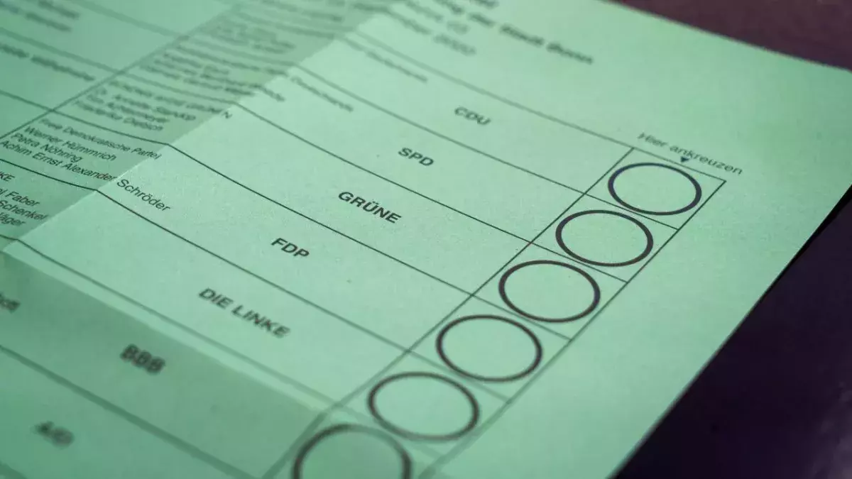 Wahlzettel für die Bundestagswahl 2021