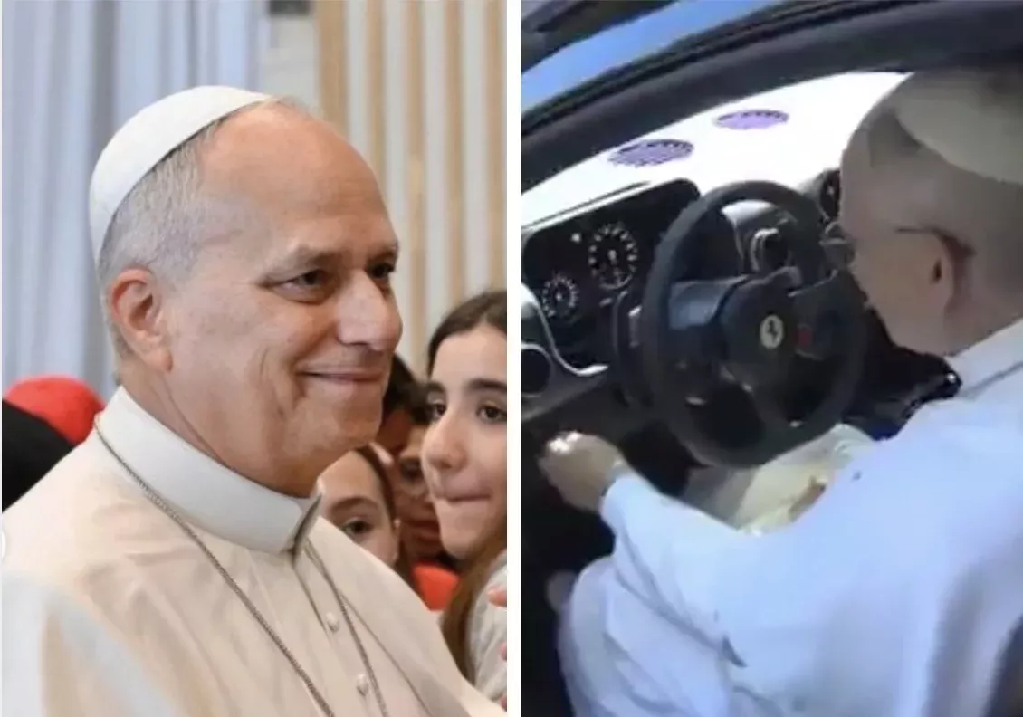 Der Papst testet den neuen Ferrari „Luce“