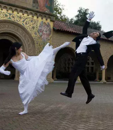 Ein Hochzeitsfoto in Ninja-Version