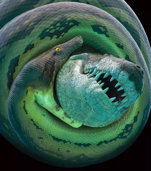 Anthracosuchus: Eine Art Riesenkrokodil, das vor 60 Millionen Jahren lebte. Es war 5 Meter lang und konnte es mit den größten Schlangen aufnehmen.
